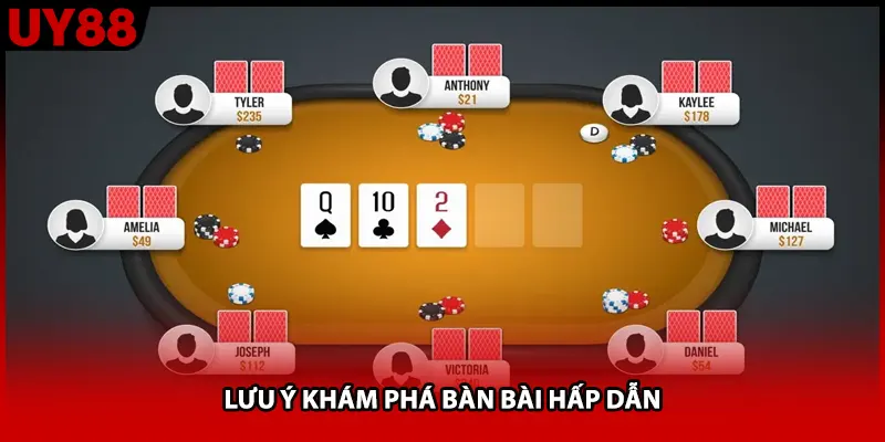 Lưu ý khám phá bàn bài hấp dẫn